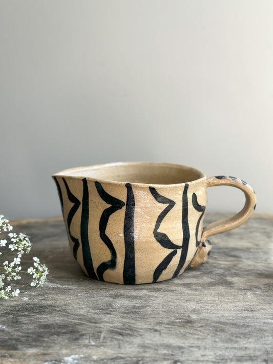 Folk Art Studio Pottery Abstract Milk Jug