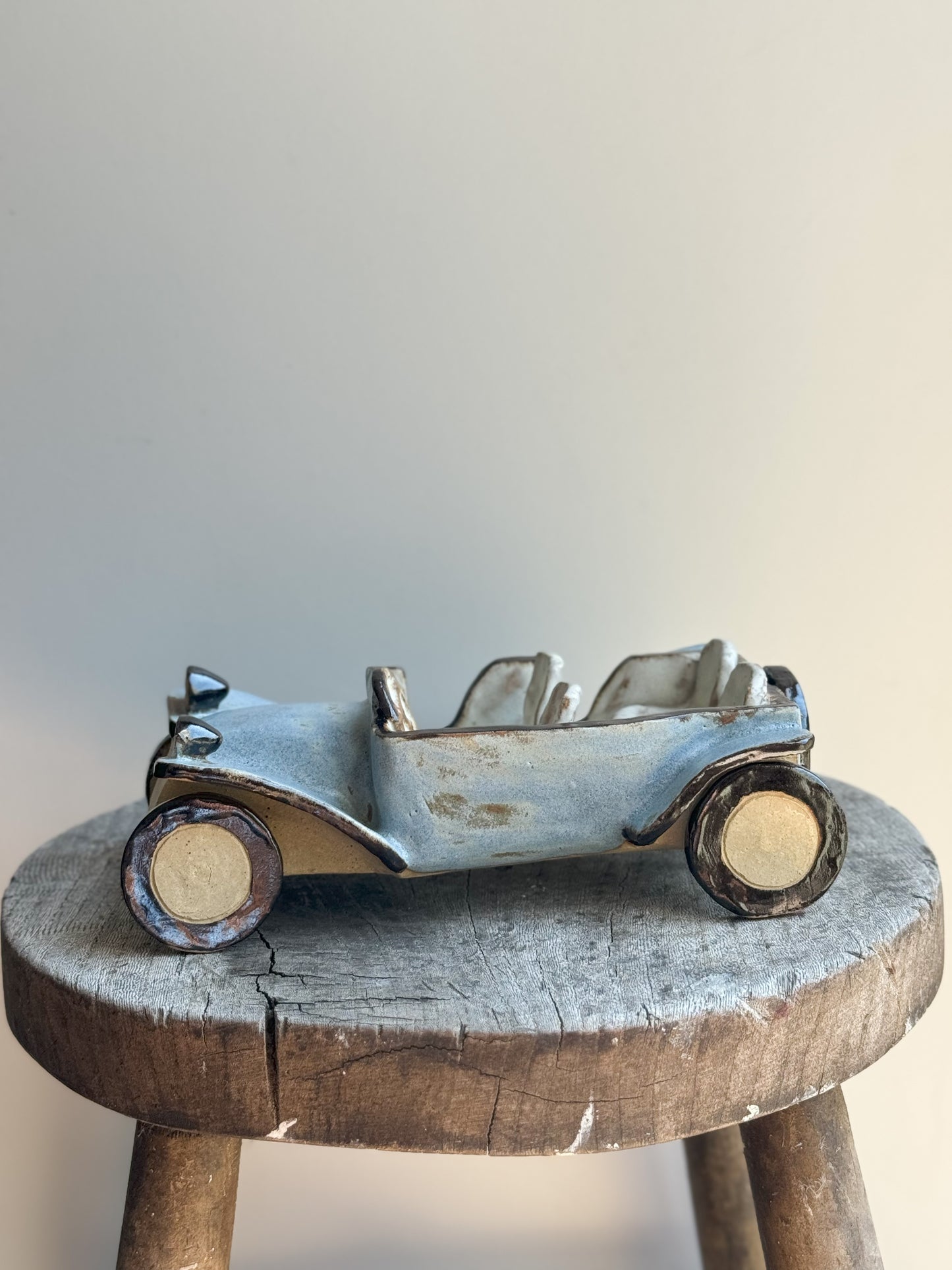 Vintage Studio Pottery Folk Art Car Sculpture