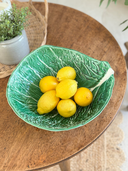 Rare Vintage Large Portuguese Cabbage Leaf Bowl by Secla