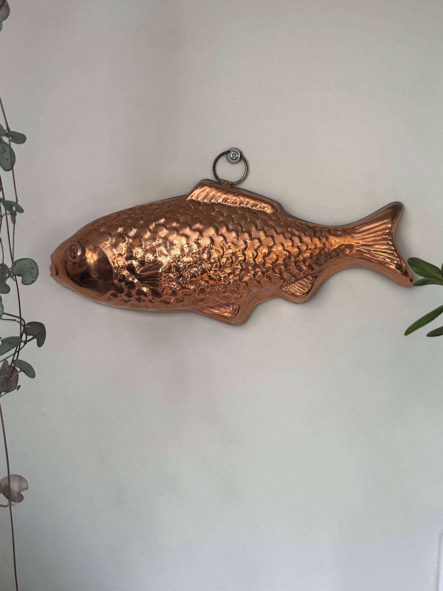 Vintage Midcentury Large Copper Fish Jelly Mould