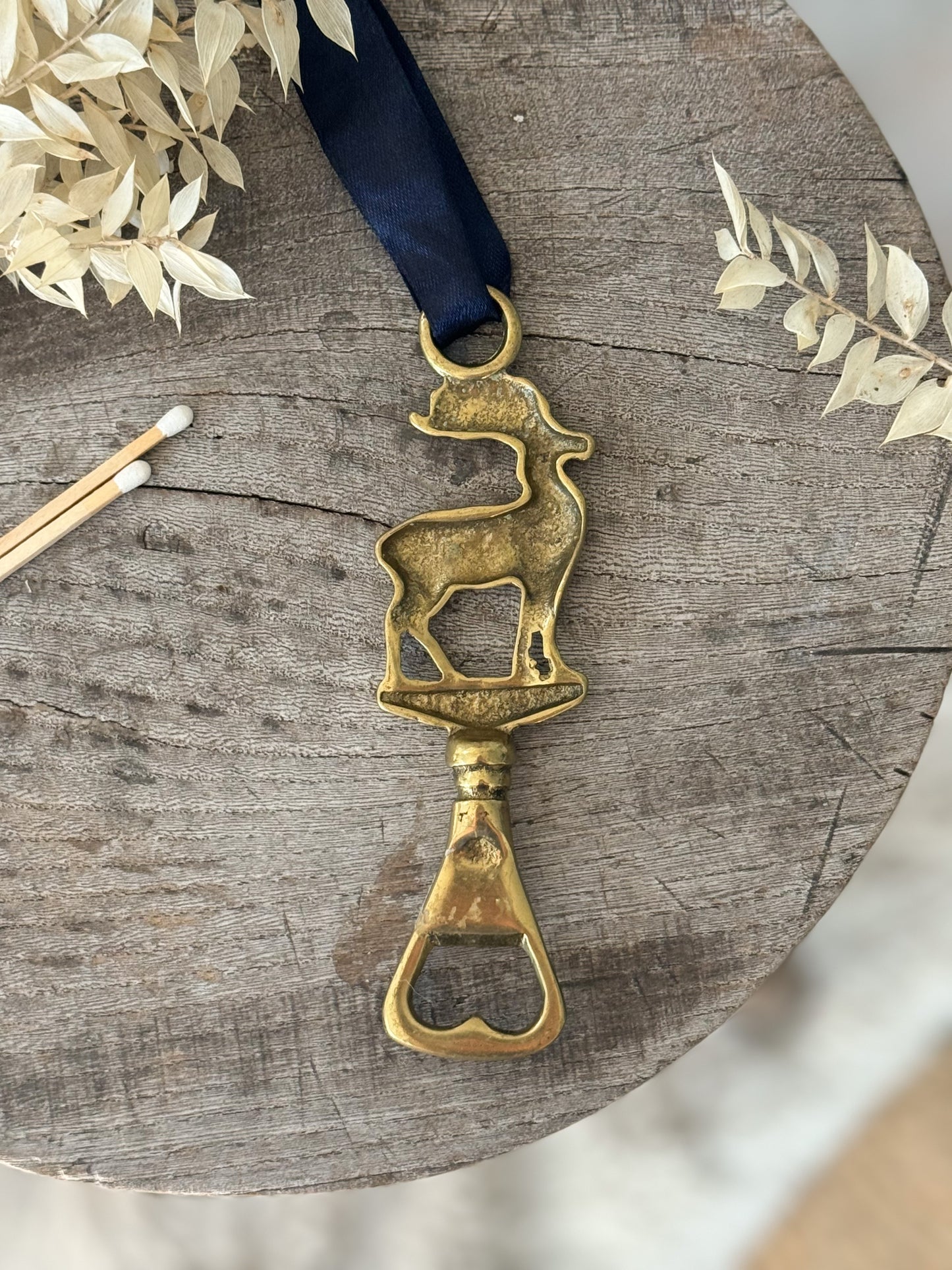 Vintage Solid Brass Stag Bottle Opener