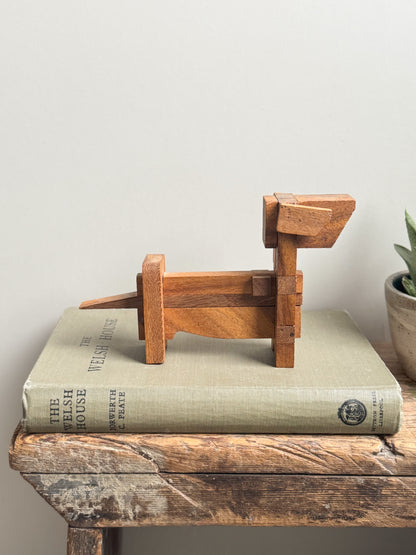 Handmade Wooden Geometric Abstract Dog