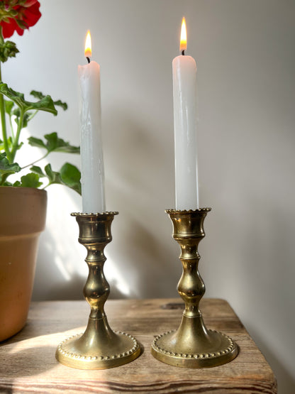 Small Brass Candlestick Pair