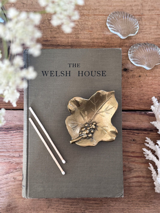 Vintage Solid Brass Leaf Trinket Dish