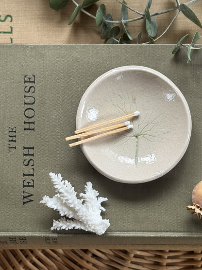Studio Pottery Tree-Print Trinket Dish by Hearth Pottery, Yorkshire