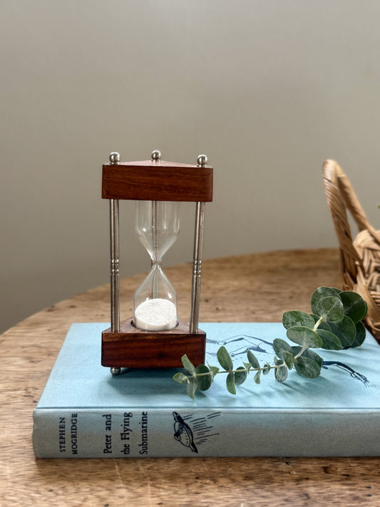 Vintage Midcentury Teak Sand Timer