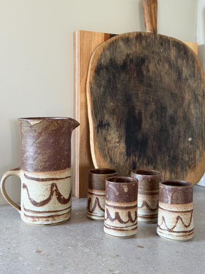 Vintage Studio Pottery Jug & Beaker Set