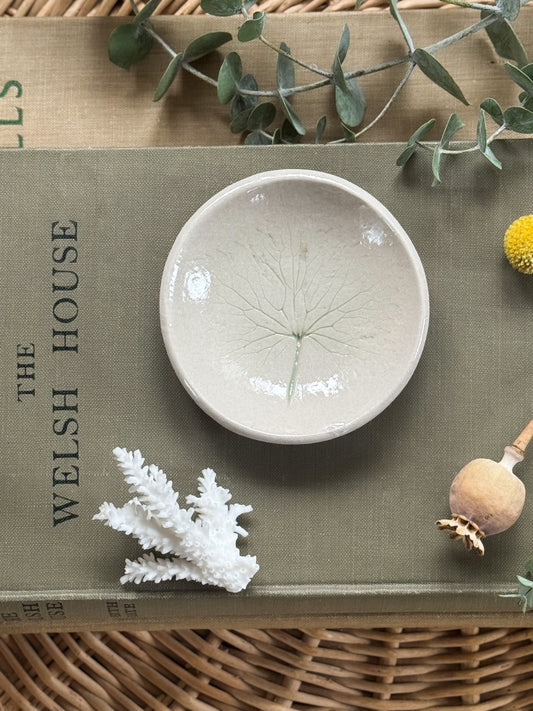 Studio Pottery Tree-Print Trinket Dish by Hearth Pottery, Yorkshire