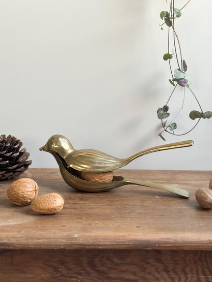 Very Rare Midcentury 1950s German Brass Bird Shaped Nutcracker