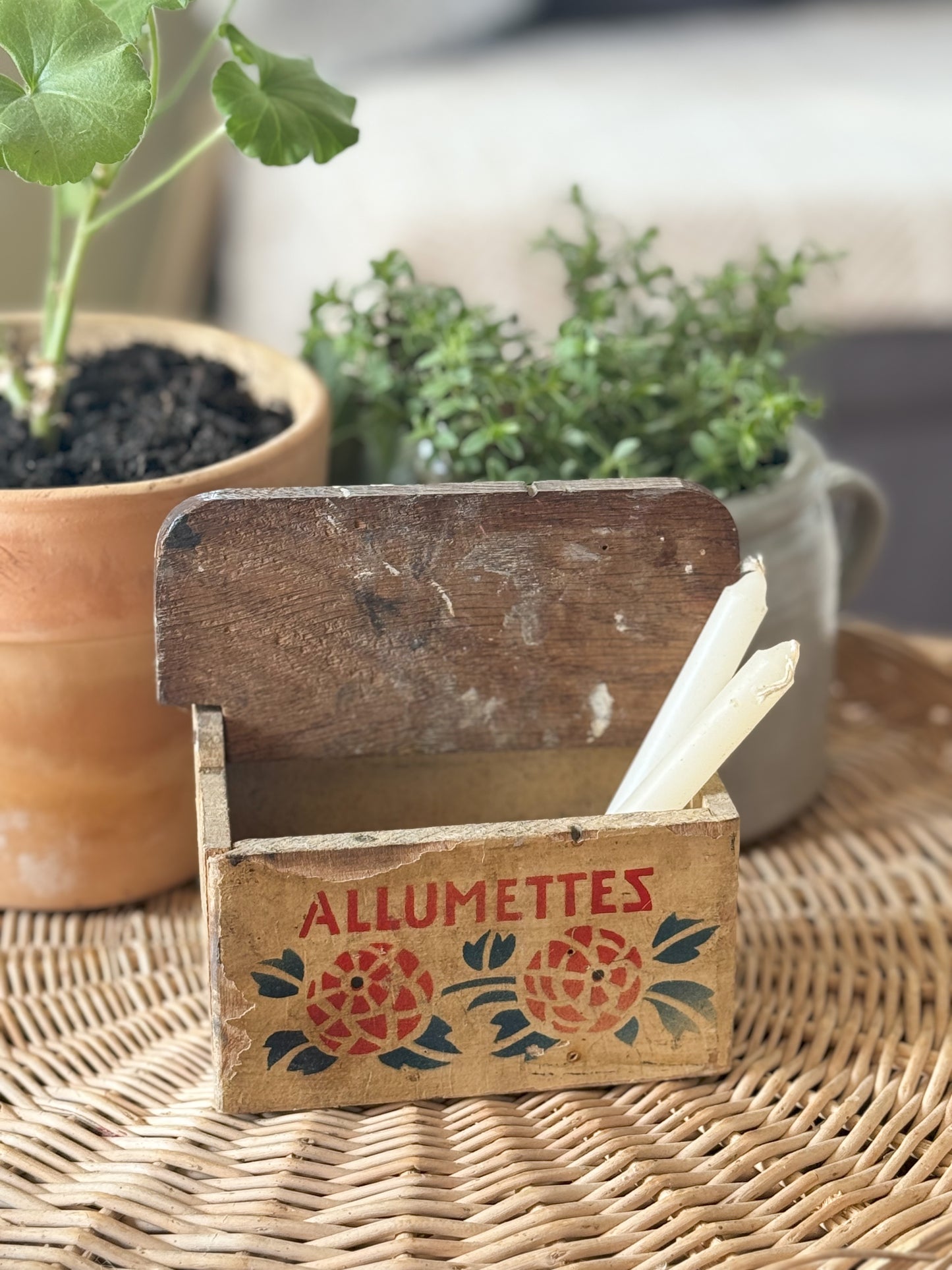 Wooden French Allumettes Matches Box / Candle Box