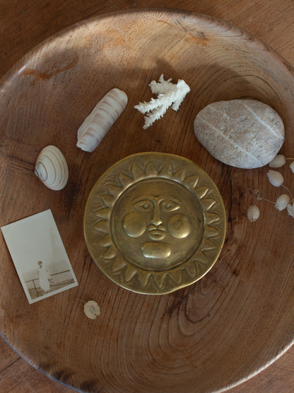 Vintage Brass Sun Trinket Box