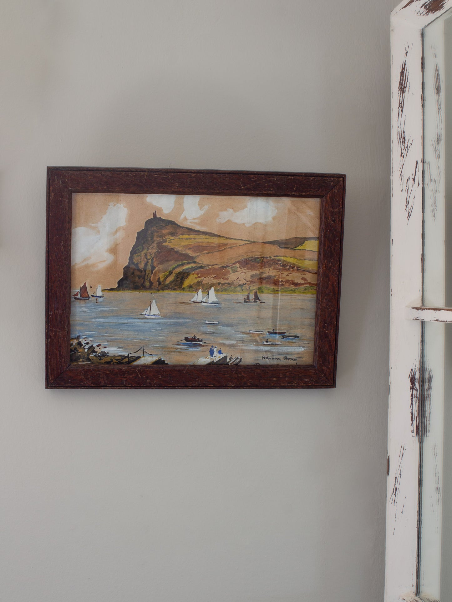 Antique 1927 Original Watercolour Painting of Bradda Head, Isle of Man