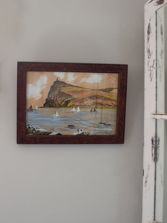 Antique 1927 Original Watercolour Painting of Bradda Head, Isle of Man