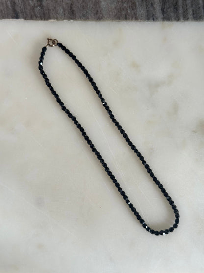 Vintage Black Beaded Necklace