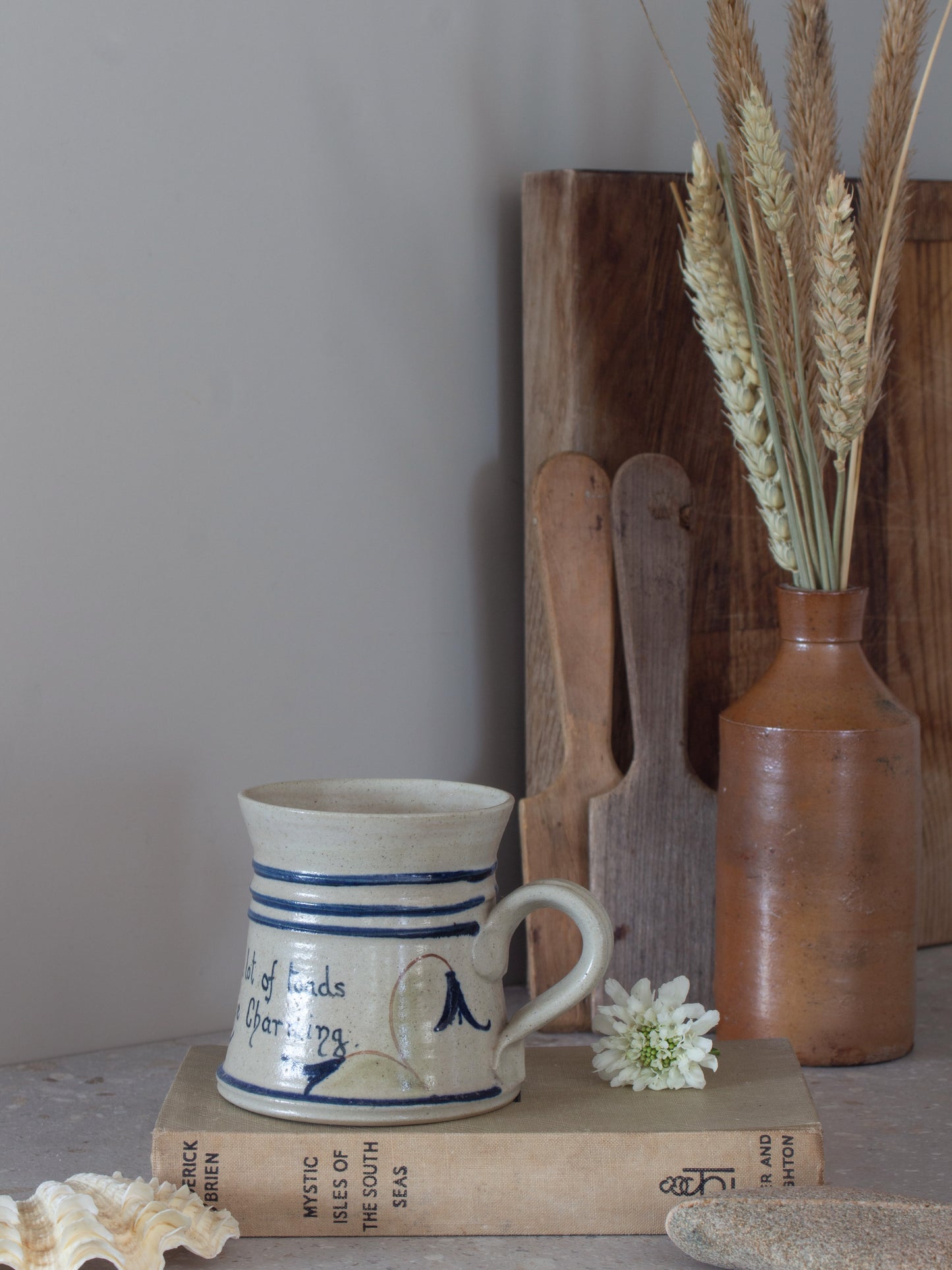 Vintage 1980s Bruton Pottery ‘Prince Charming’ Studio Pottery Mug
