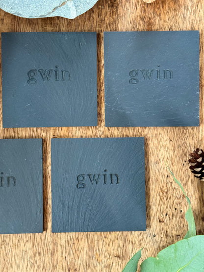 Welsh Slate ‘Gwin’ Wine Coasters (Set of 4)