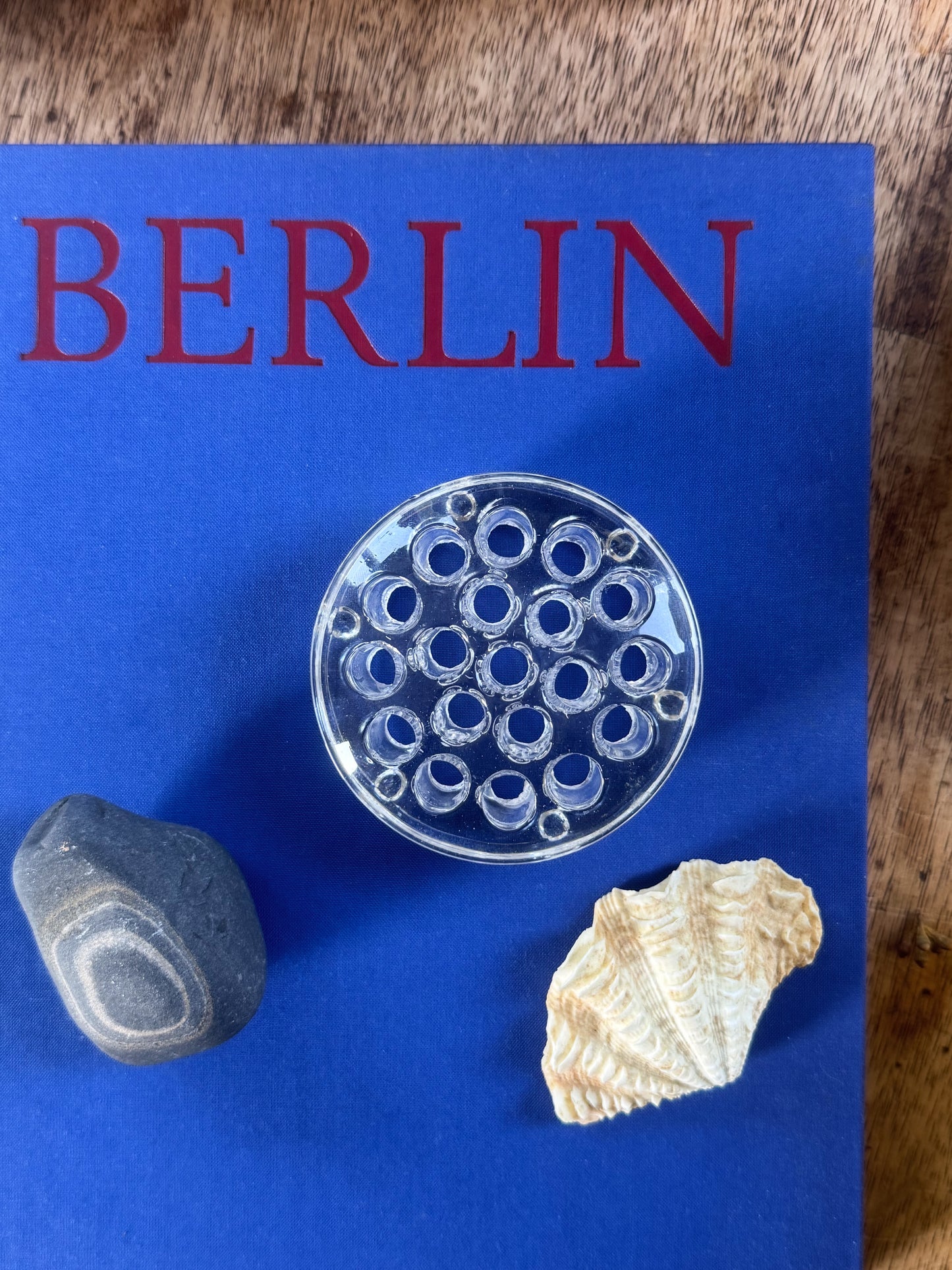 Vintage 1930s Large Handblown Glass Flower Frog