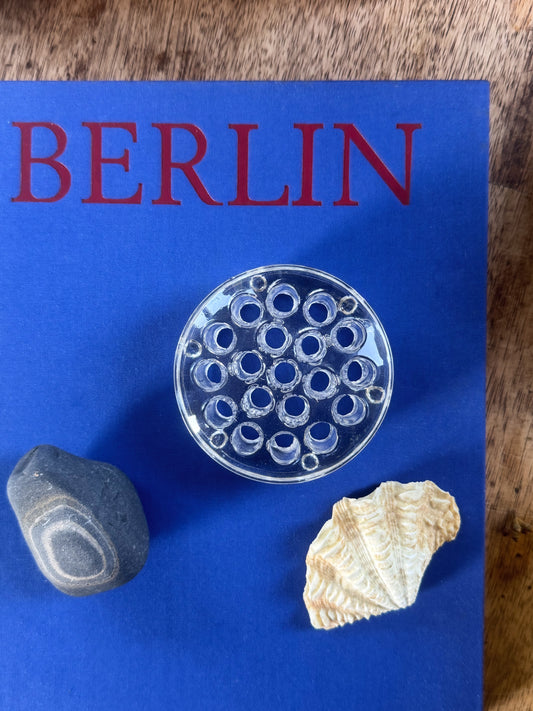 Vintage 1930s Large Handblown Glass Flower Frog