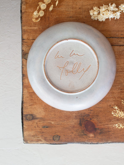 Vintage 1950s Marie-Madeleine Jolly Hand-Painted French Studio Pottery Botanical Bowl