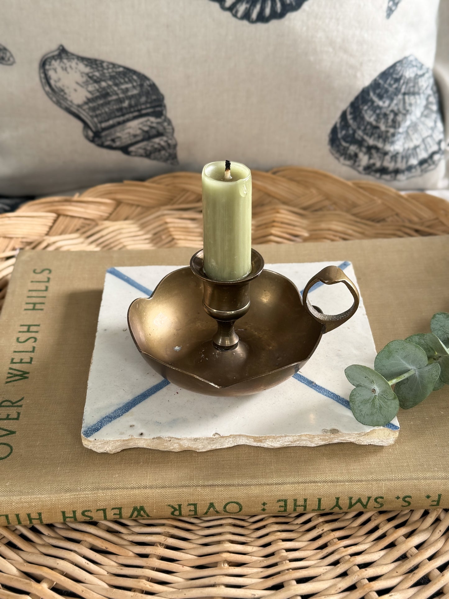 Vintage Solid Brass Scalloped Chamberstick