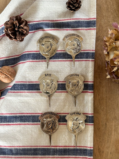 Vintage French Silver-Plated Cheese Markers by Silea - Set of Six