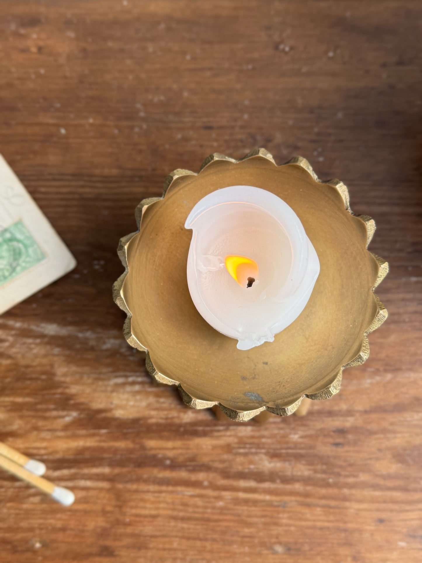 Solid Brass Pedestal Candle Holder