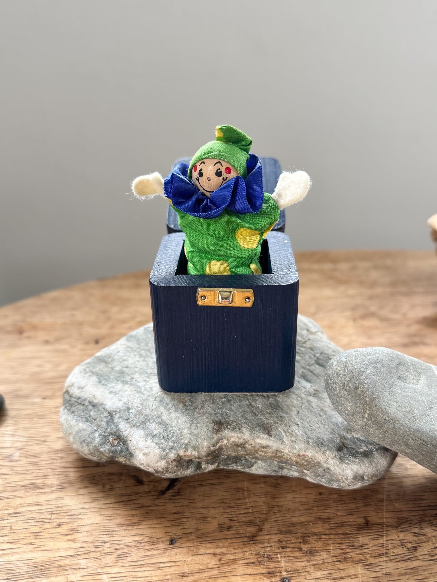 Vintage Wooden Jack in the Box Toy