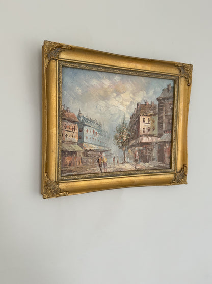 Vintage Original French Impressionist Framed Oil Painting, Paris Scene (Option 6)