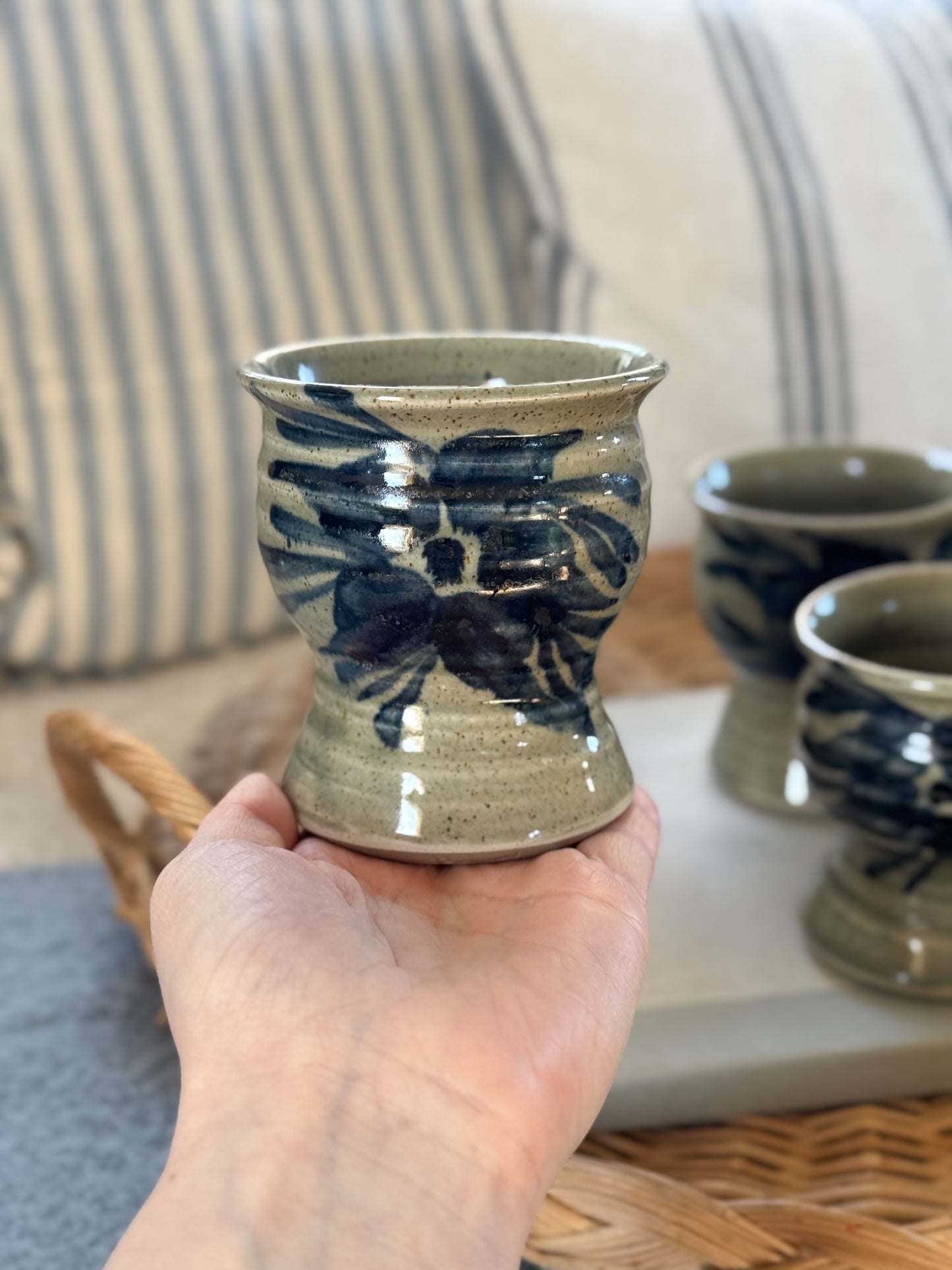Vintage Welsh Studio Pottery Tumblers by Begelly Pottery • Set of 6