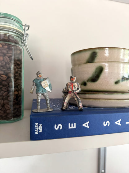 Pair of Antique Lead Knight Figurines