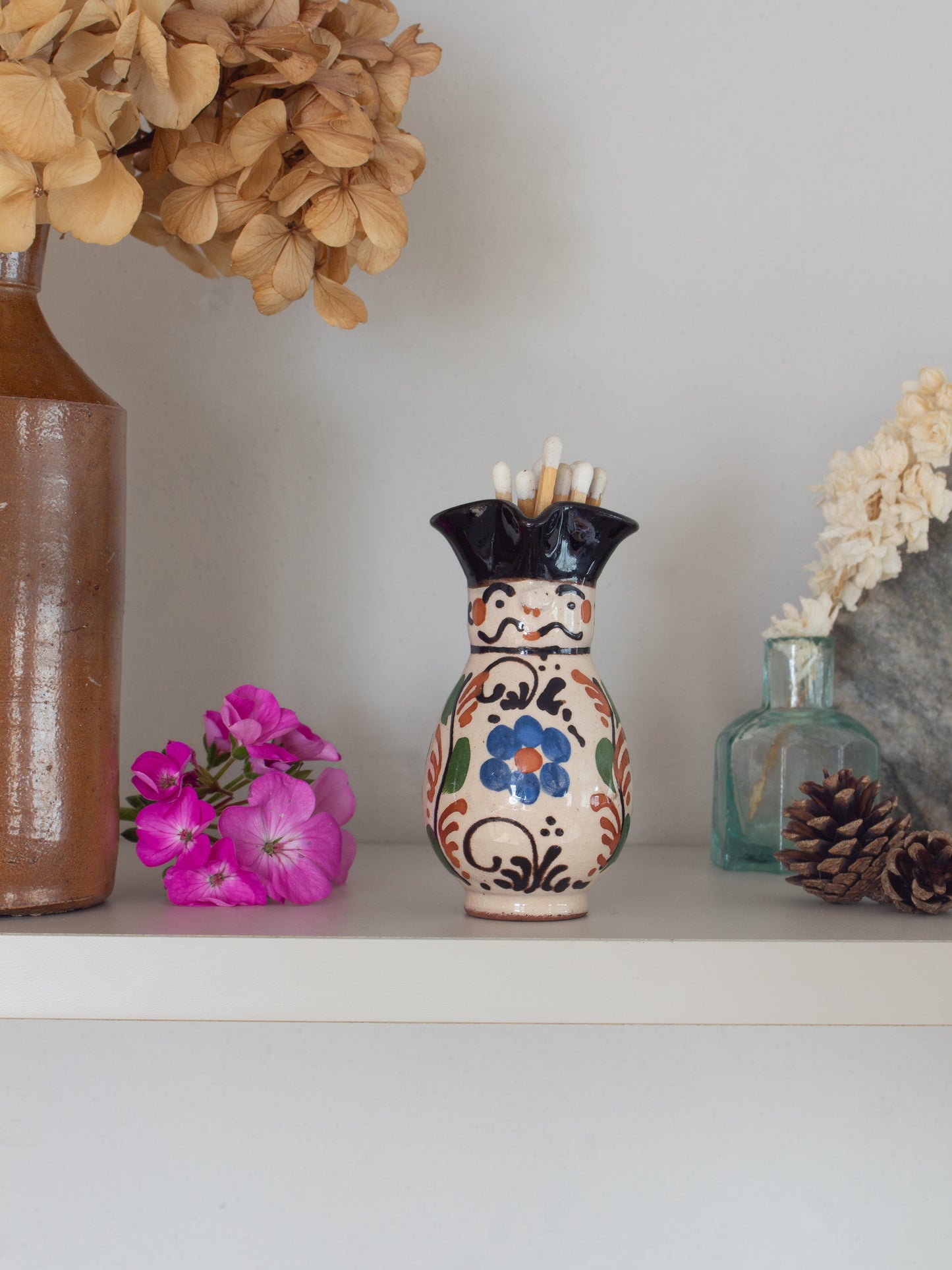 Rare Vintage Hungarian Studio Pottery ‘Little Guy’ Miniature Candle Holder / Match Holder / Creamer