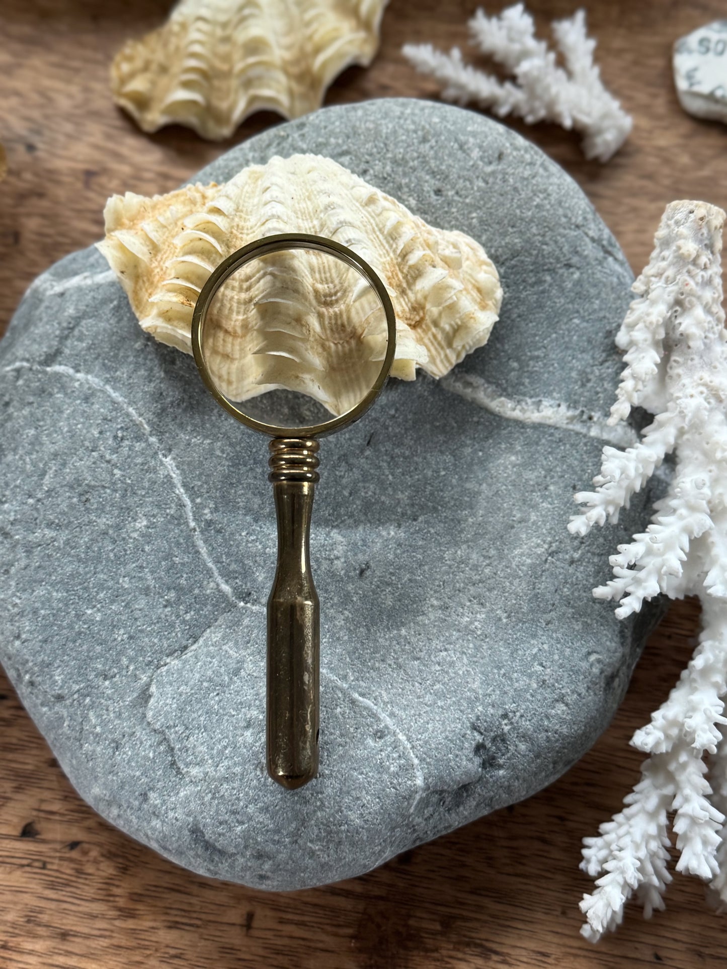 Vintage Brass Pocket Magnifying Glass - Engraved ‘E P’