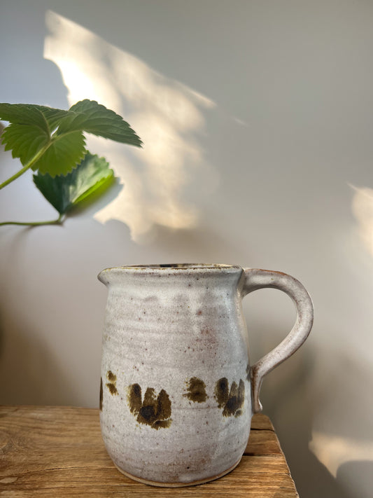 Vintage Salt Glazed Ceramic Studio Pottery Jug · by D.Lewis
