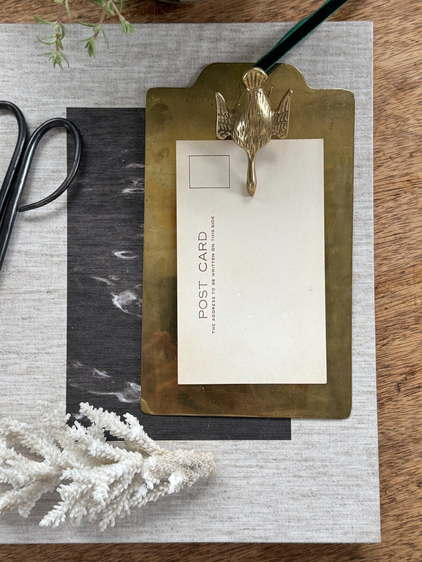 Vintage Solid Brass Duck Clipboard