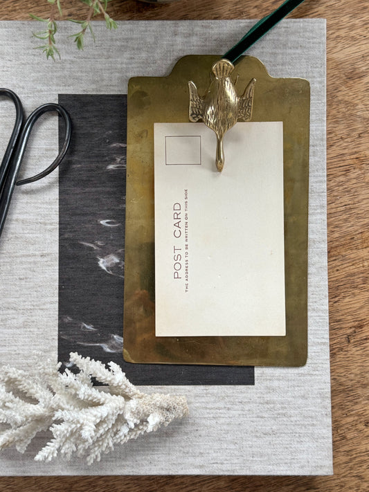 Vintage Solid Brass Duck Clipboard