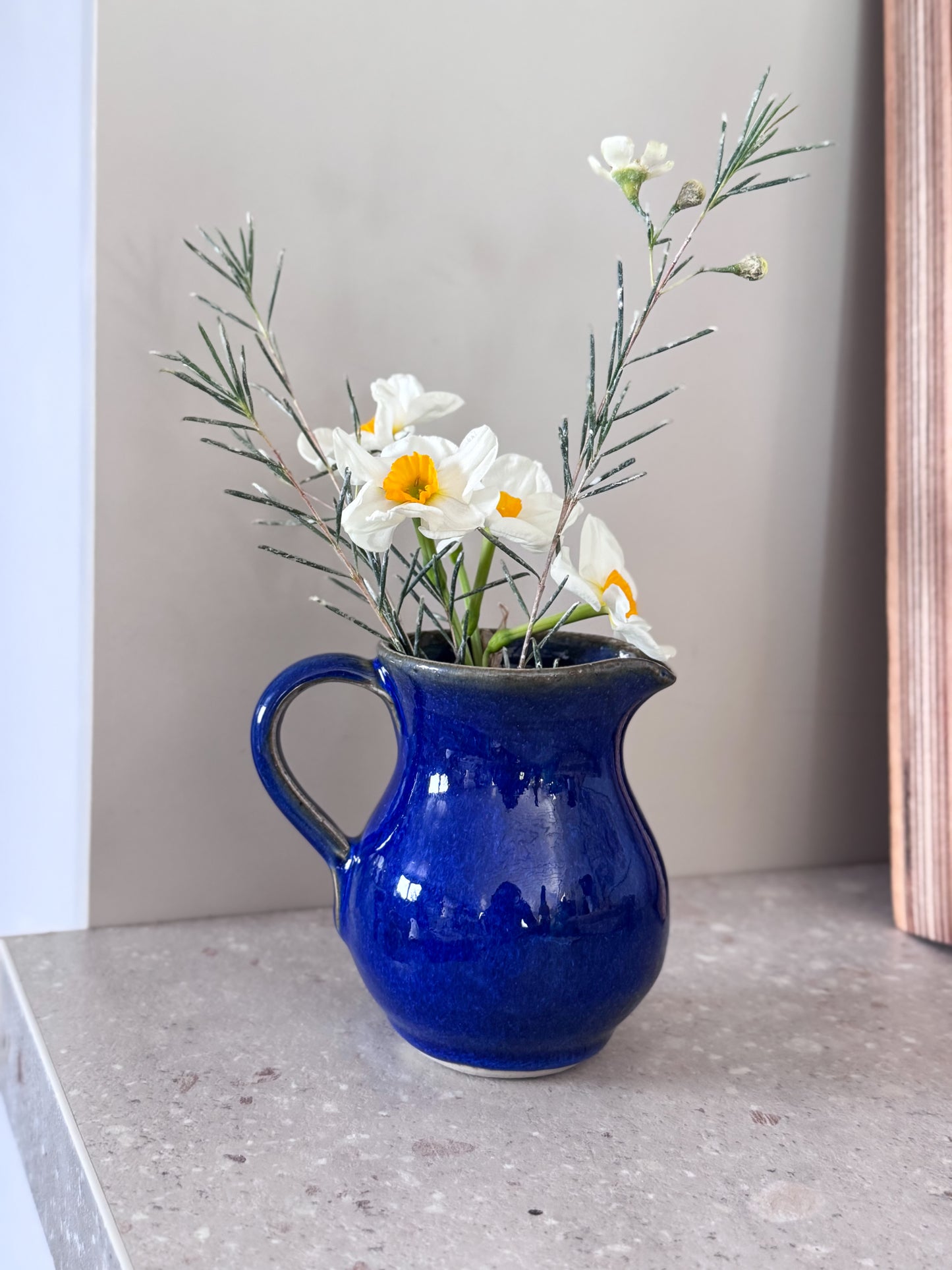 Vintage Blue Studio Pottery Creamer Jug