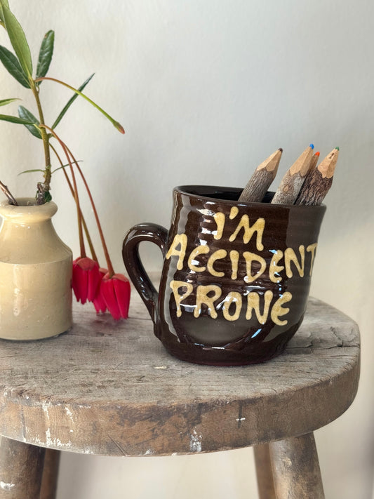 Vintage Chesterton Oxon Slipware Mug - “I’m Accident Prone”