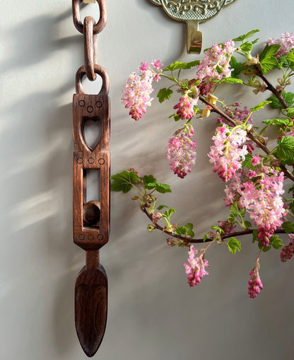 Vintage Welsh Love Spoon • Intricately Carved