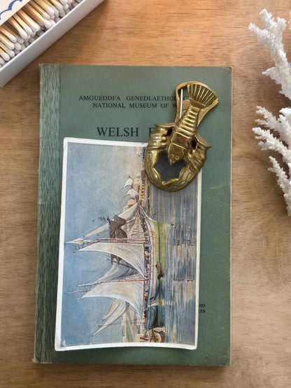 Vintage Midcentury Solid Brass Lobster Letter Clip