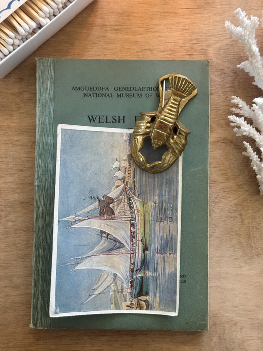 Vintage Midcentury Solid Brass Lobster Letter Clip