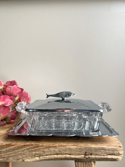 1930s Silver Plated Sardine Dish • Butter Dish