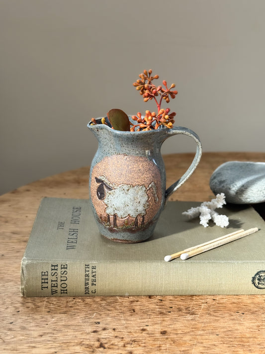 Vintage 1970s Welsh Studio Pottery ‘Sheep’ Creamer by Elizabeth Bernays-Ross, Myddfai Pottery