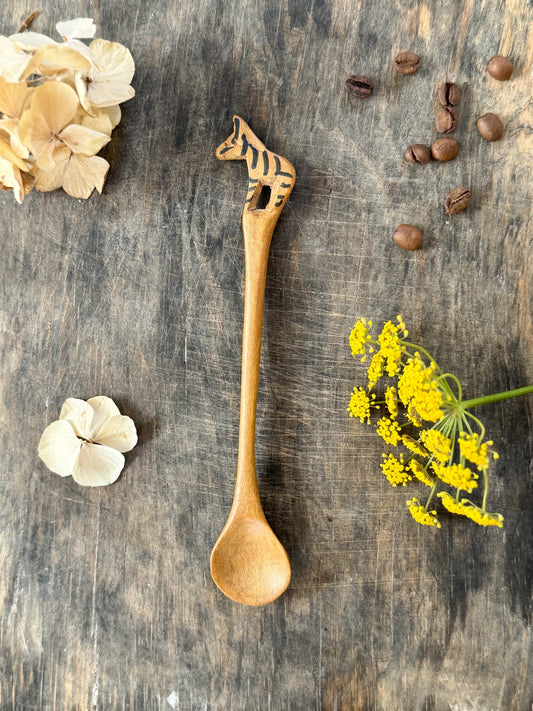 Hand-carved Wooden Zebra Spoon