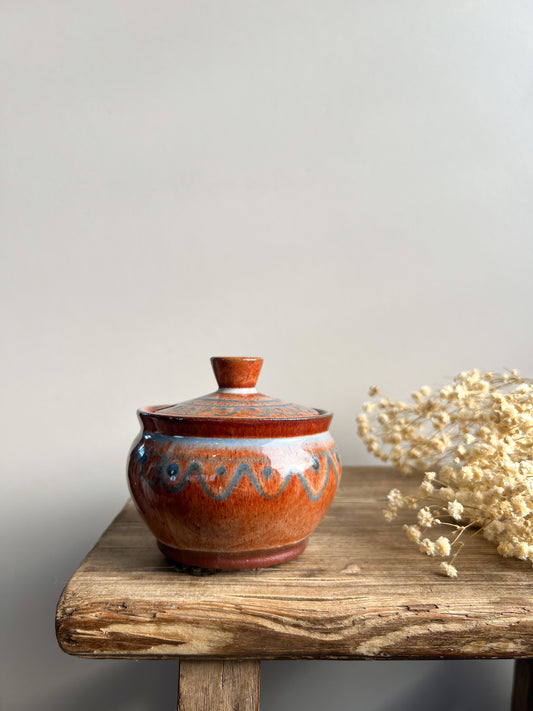Terracotta Glazed Jam Pot