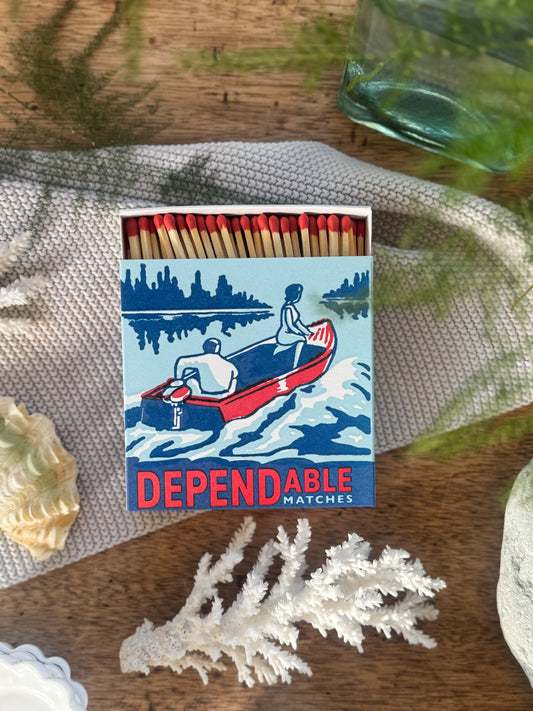 Luxury Dependable Matches - Retro Boat Illustration (New & Sealed)