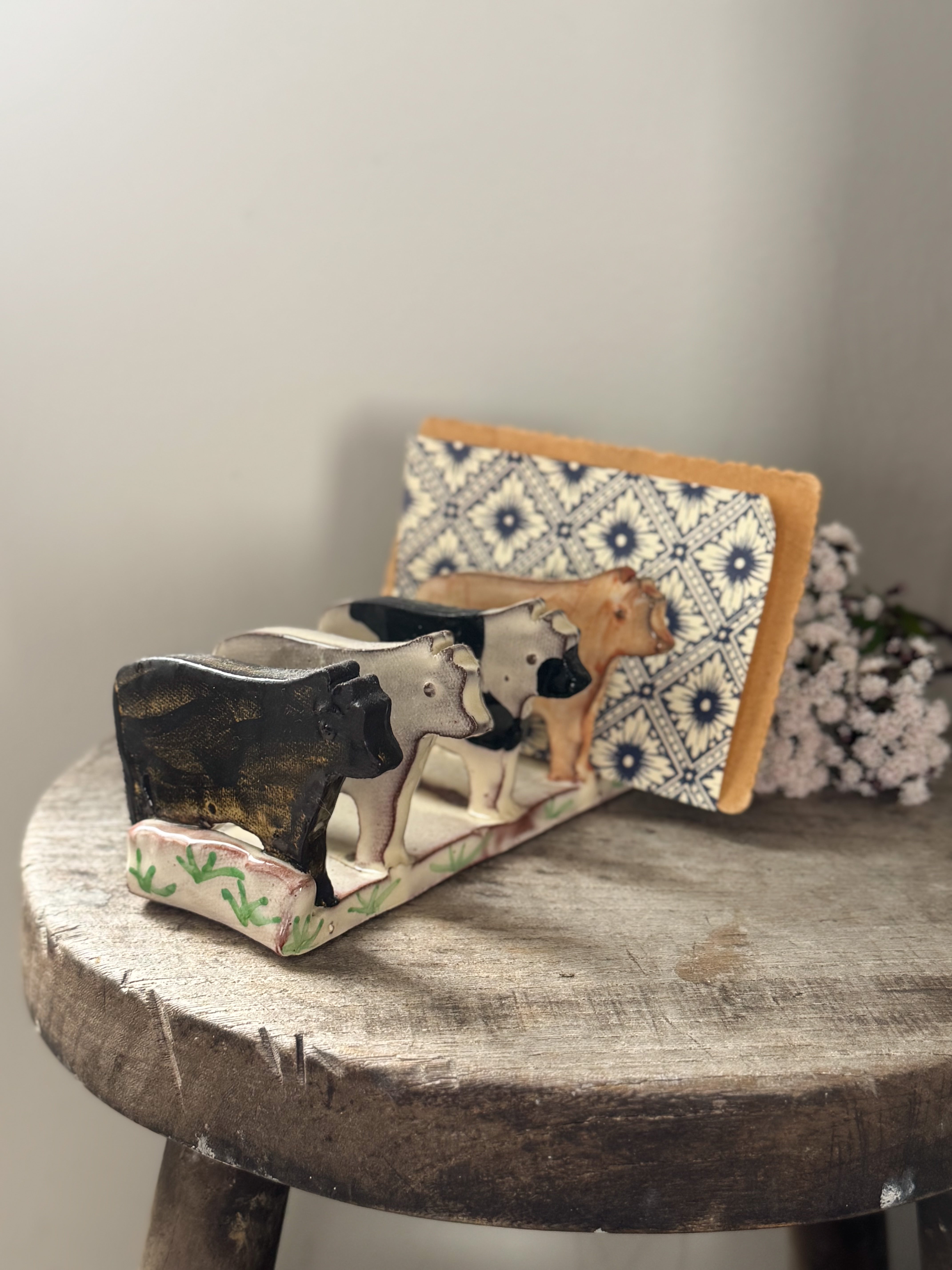 Cow Letter Rack Studio Pottery Slipware ‘Cows’ Letter Rack by Heather Swain, Cornwall ...