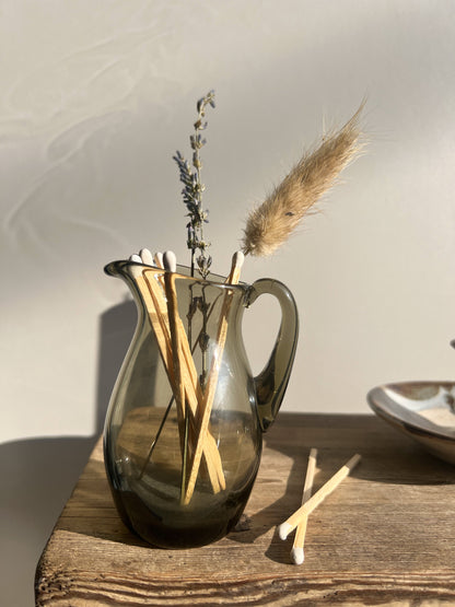 Midcentury Smoked Glass Miniature Jug
