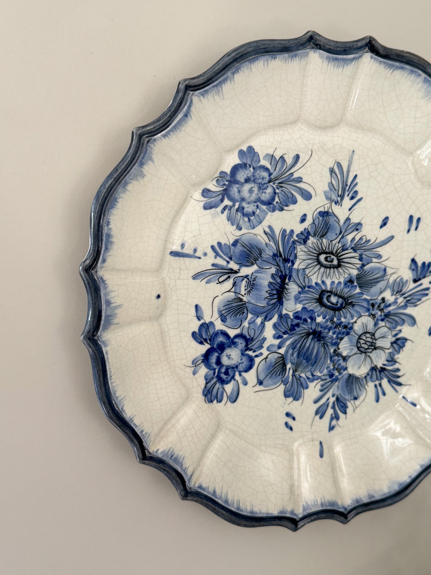 Vintage Italian Faience Plate – Blue Floral by T.S. Monetto