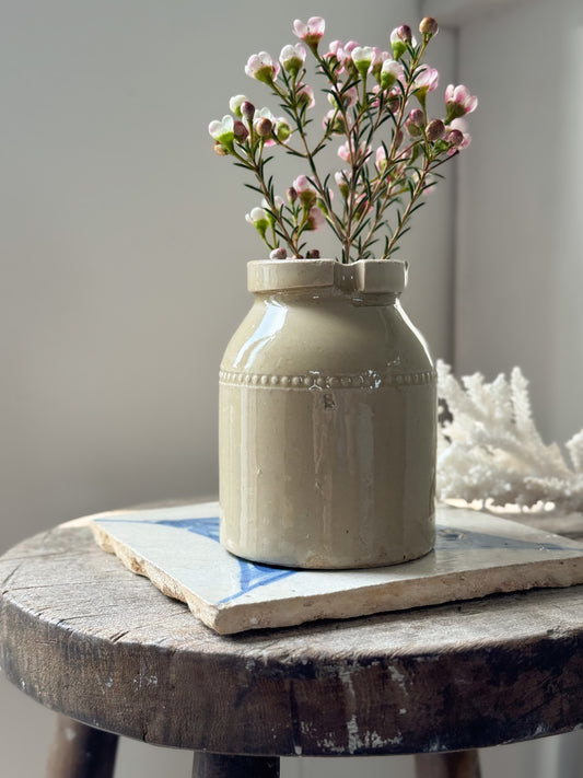 Antique Stoneware Caviar Pot – Stamped ‘S’