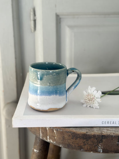 Three-Tone Blue Studio Pottery Espresso Cup